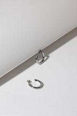 Minimalist Hoop Earrings - Silver